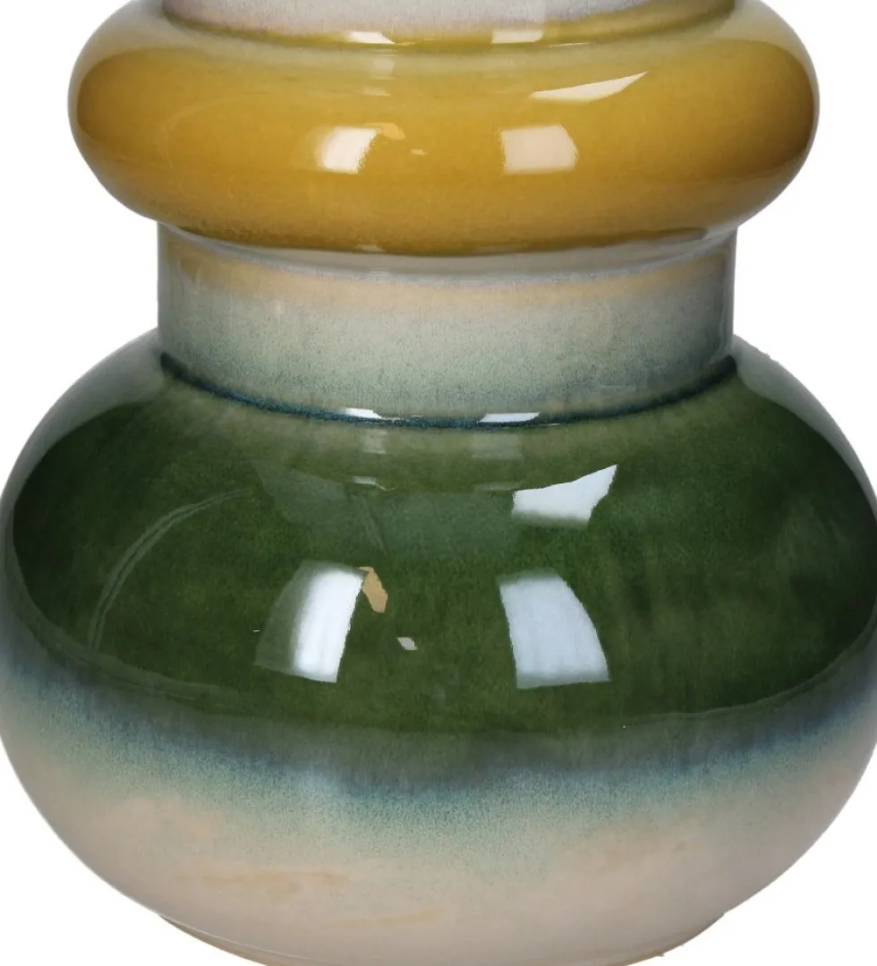 Vaas Artistic Strikes groen / geel / wit D 20 H 48,5 cm