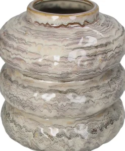 Vaas beige / grijs D 21,5 H 22,5 cm