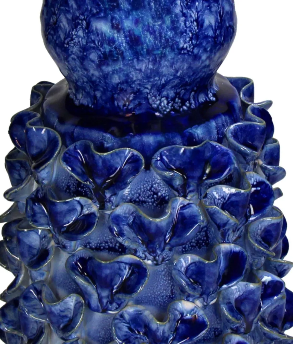Vaas blauw D 17 H 32,5 cm