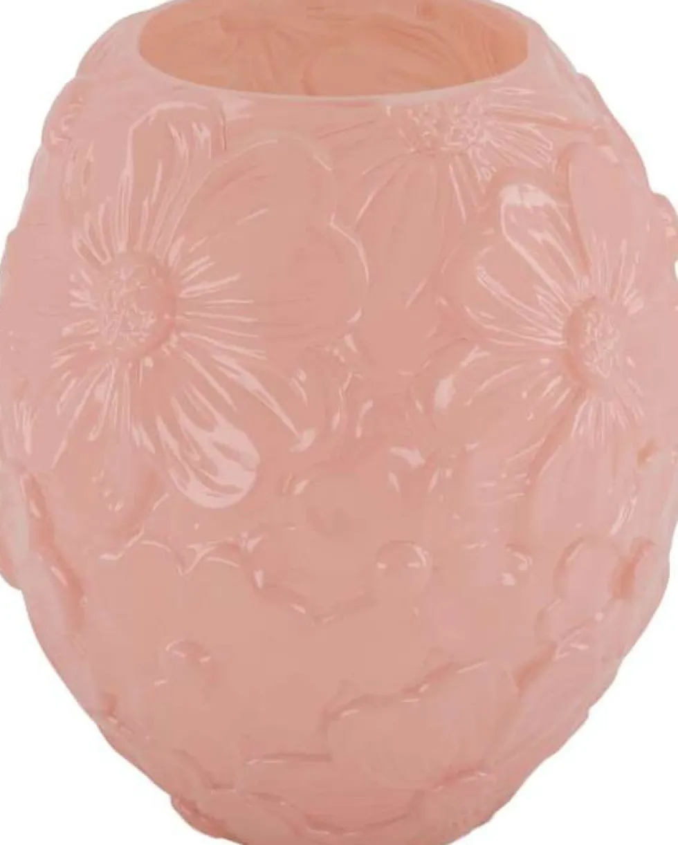 Vaas bloem roze D 18 H 20,5 cm