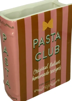 Vaas Boek Pasta Club roze / rood 16 x 6,3 x 20 cm