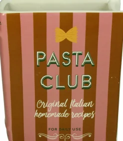 Vaas Boek Pasta Club roze / rood 16 x 6,3 x 20 cm