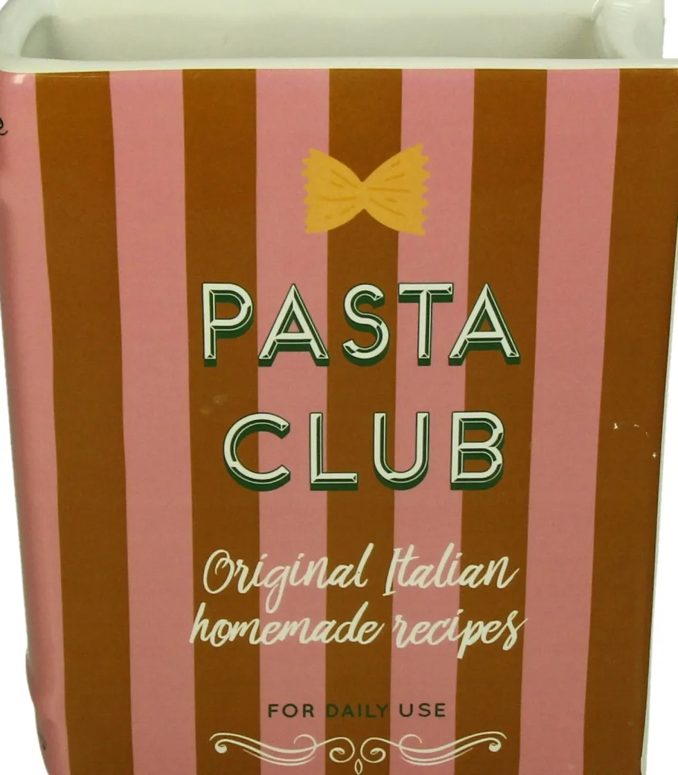 Vaas Boek Pasta Club roze / rood 16 x 6,3 x 20 cm