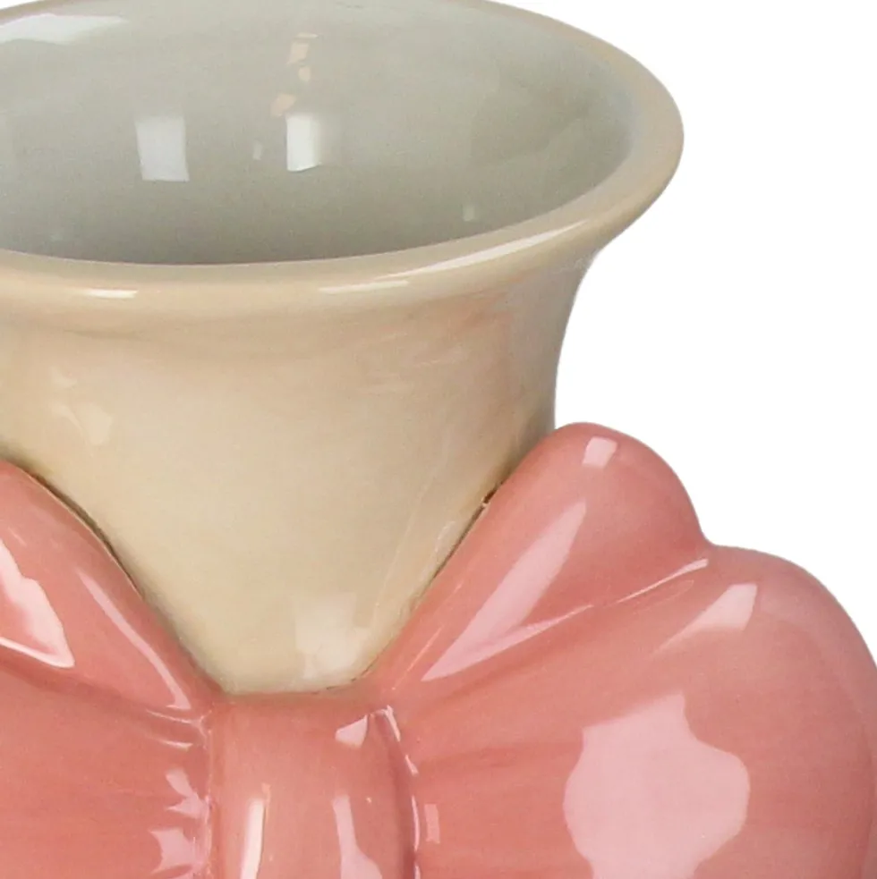 Vaas crème / roze 17,3 x 16,7 x 32 cm