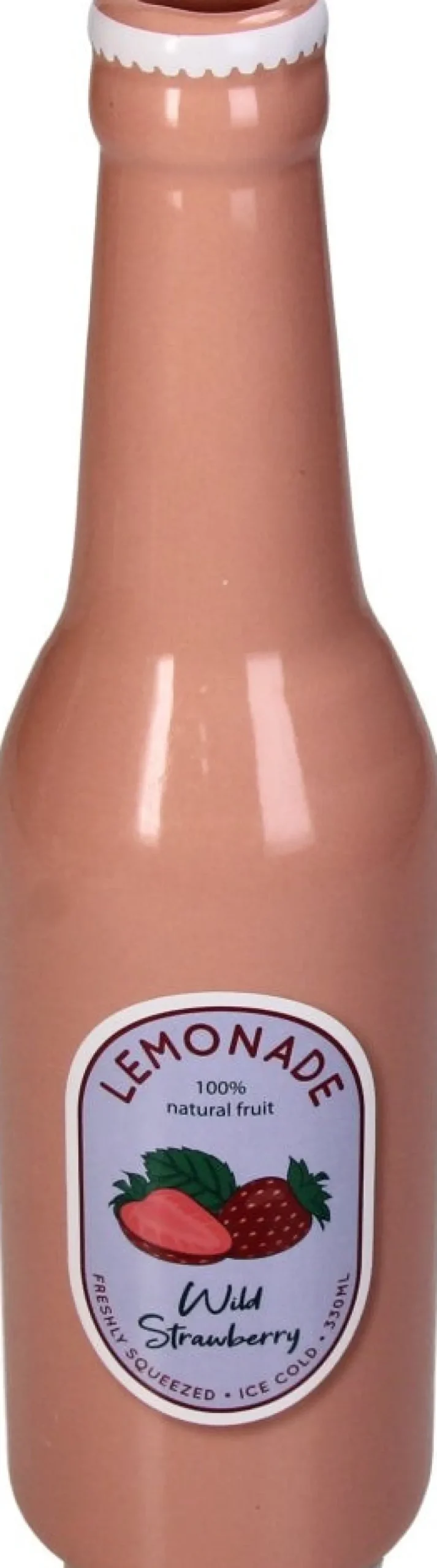 Vaas Cuisine flesje roze D 6,5 H 24 cm