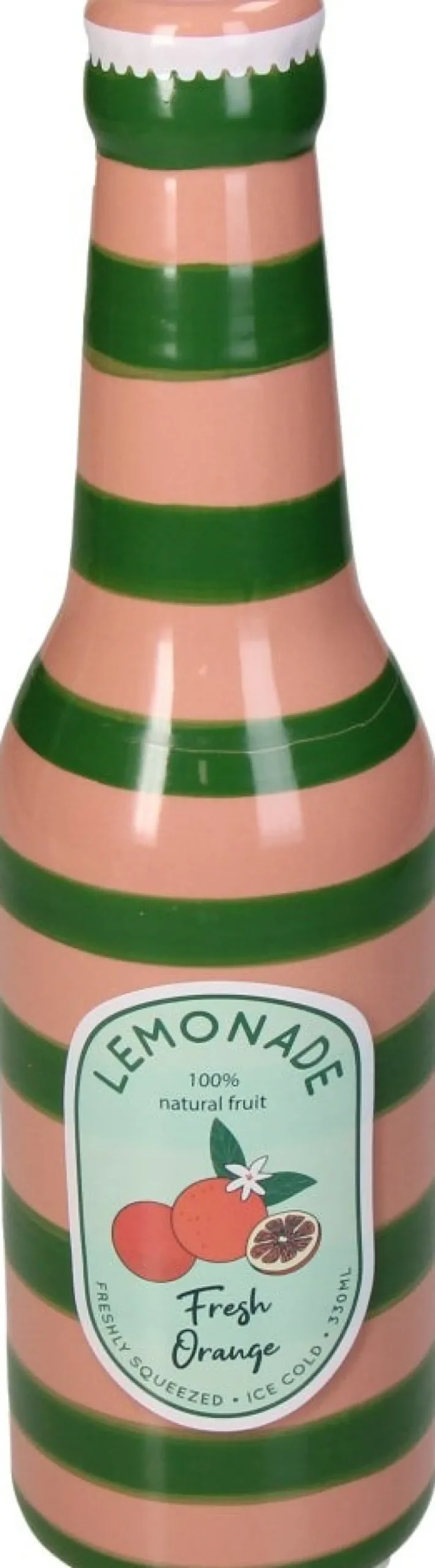 Vaas Cuisine flesje roze / groen D 6,5 H 24 cm