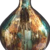 Vaas Dazzle goud / blauw 23 x 23 x 25 cm