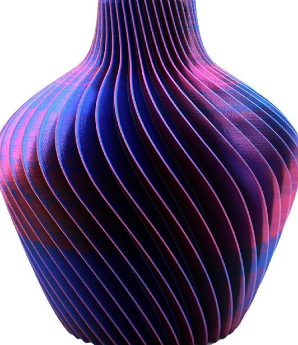 Vaas 3D Istanbul roze / blauw / groen D 16 H 17 cm