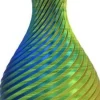 Vaas 3D Kioto geel / groen / blauw D 20 H 32 cm