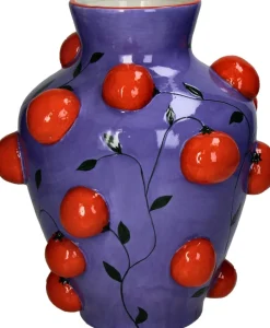 Vaas Fruity Fiesta blauw / rood D 25,5 H 30 cm