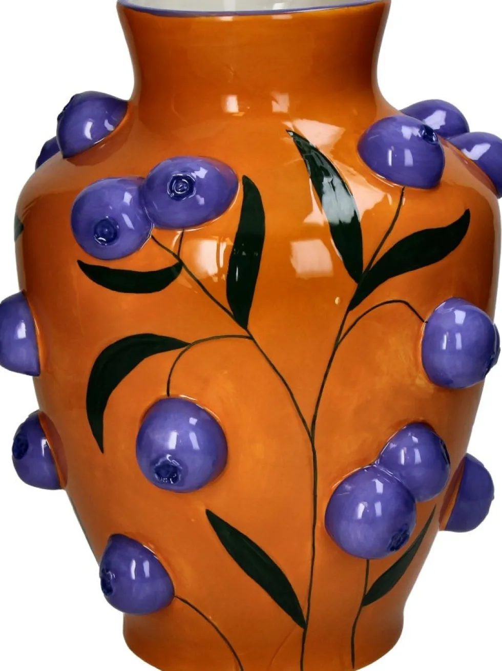 Vaas Fruity Fiesta oranje / blauw D 26 H 30 cm