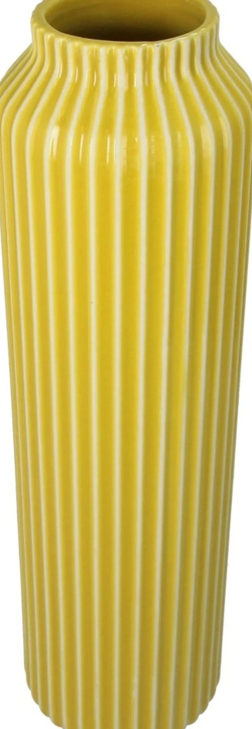 Vaas geel D 10,5 H 35,5 cm