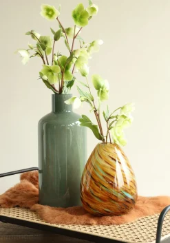 Vaas Lily oranje / bruin D 12 H 15 cm
