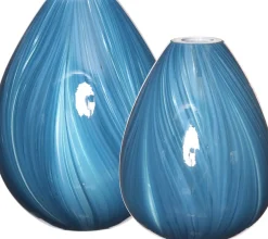 Vaas Lily Twist blauw D 16 H 23 cm