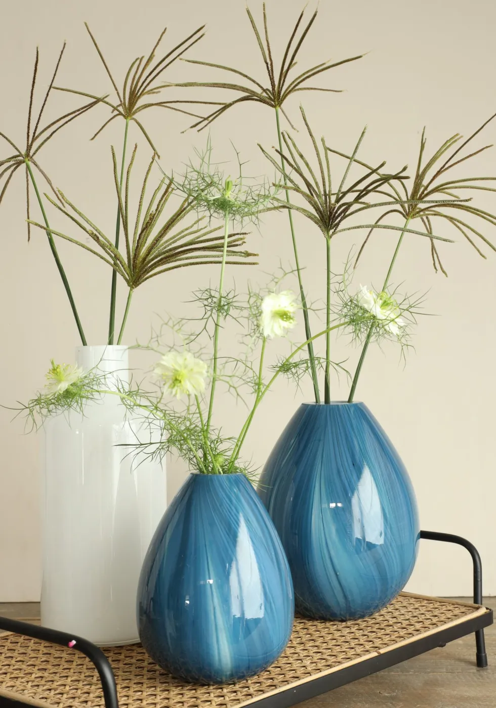 Vaas Lily Twist blauw D 16 H 23 cm