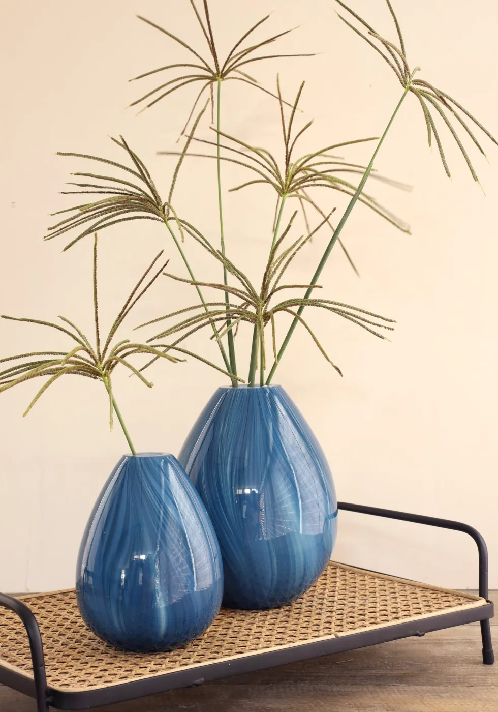 Vaas Lily Twist blauw D 16 H 23 cm