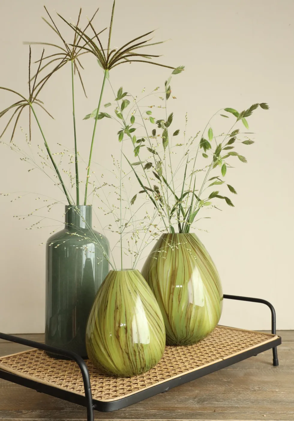 Vaas Lily Twist groen D 16 H 23 cm