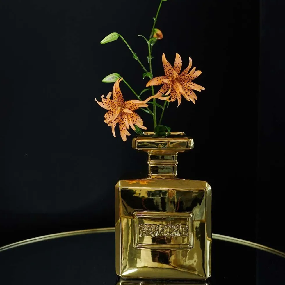 Vaas Parfumfles goud 19 x 8 x 29 cm