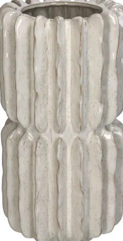 Vaas Ridge grijs / crème D 15,5 H 30,5 cm