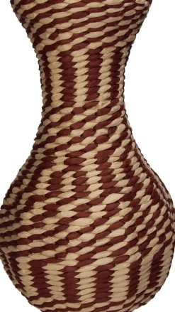 Vaas rood / beige D 26 H 41 cm