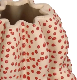 Vaas Spots beige / rood D 16,5 H 23,5 cm