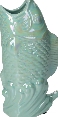 Vaas Vis groen 11,5 x 7 x 21,5 cm