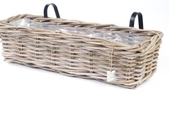 Van der Leeden balkonmand antiek grijs 46 x 19 x 15 cm