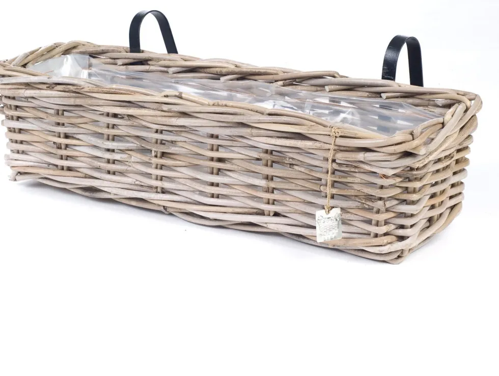 Van der Leeden balkonmand 57 x 19 x 14 cm antiek grijs