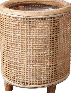 Van der Leeden bloempot op poten Webbing naturel D 22 H 24 cm