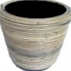 Van der Leeden bloempot streep grijs D 43 H 33 cm