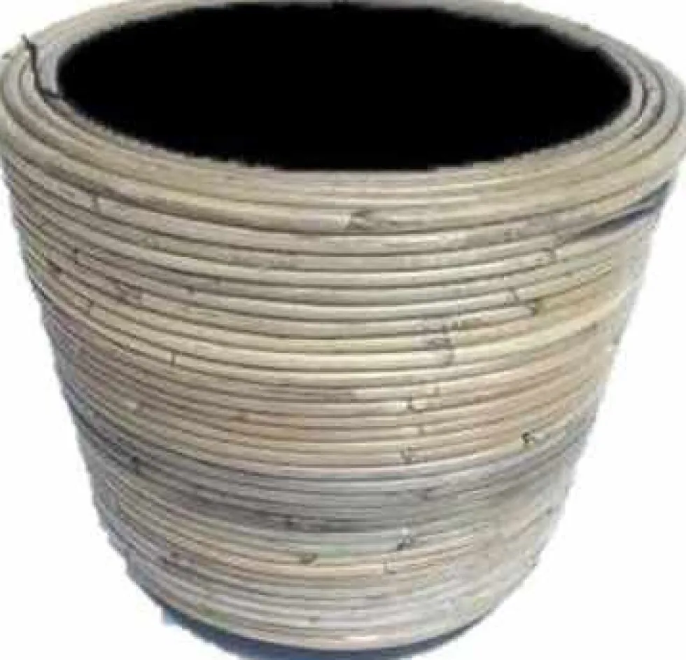 Van der Leeden bloempot streep grijs D 43 H 33 cm
