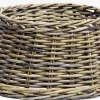 Van der Leeden kerstboommand rotan D 50 H 20 cm grijs