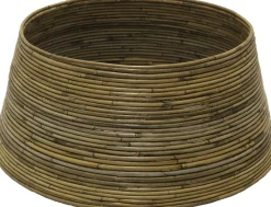 Van der Leeden kerstboommand rotan bruin D60 H26 cm
