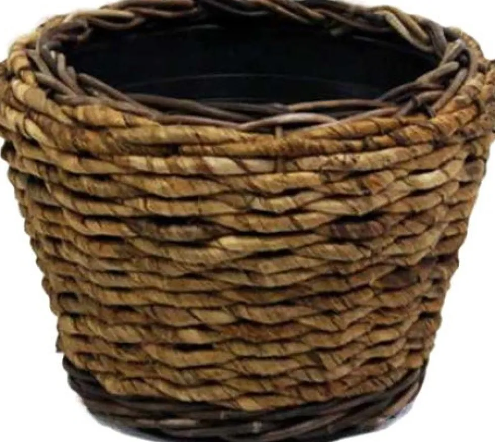 Van der Leeden plantenmand Abaca bruin D 33 H 24 cm