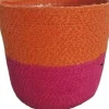 Van der Leeden plantenmand Bodi duotoon roze / oranje D 25 H 22 cm