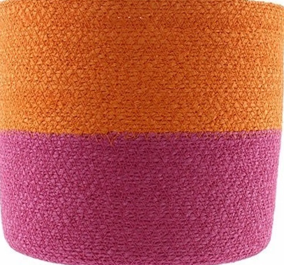 Van der Leeden plantenmand Bodi duotoon roze / oranje D 14 H 12 cm