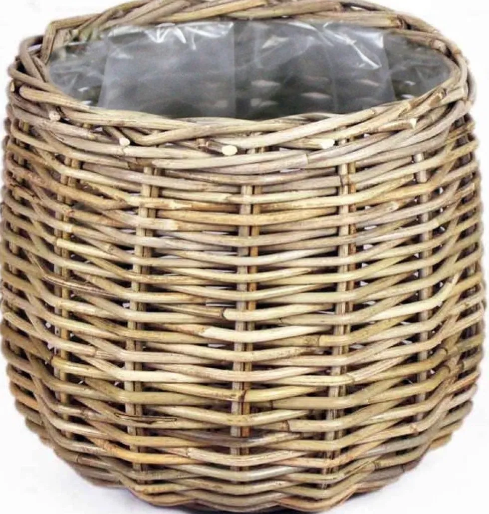 Van der Leeden plantenmand grijs D 38 H 33 cm