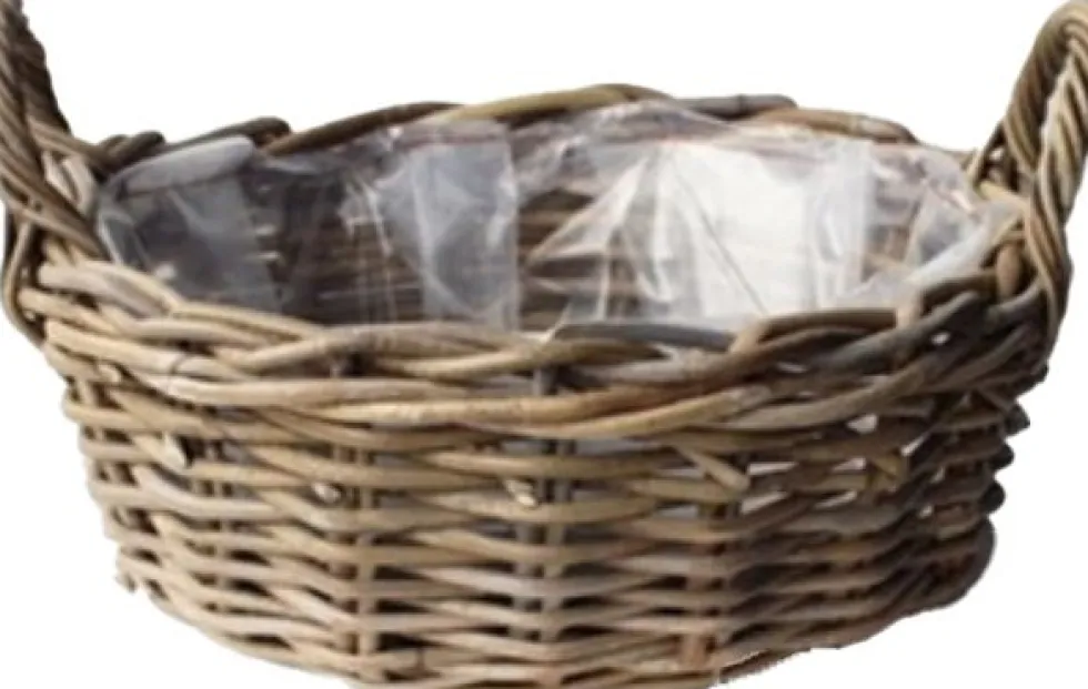 Van der Leeden plantenmand grijs D 40 H 14 cm