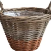 Van der Leeden plantenmand Marie naturel / oranje D 35 H 25 cm