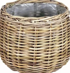 Van der Leeden plantenmand naturel / grijs D 58 H 43 cm