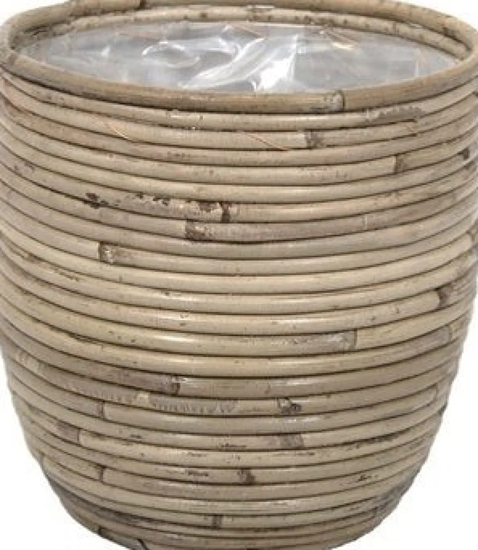 Van der Leeden plantenmand Streep naturel D 20 H 19 cm