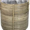 Van der Leeden plantenmand Streep grijs D 40 H 45 cm