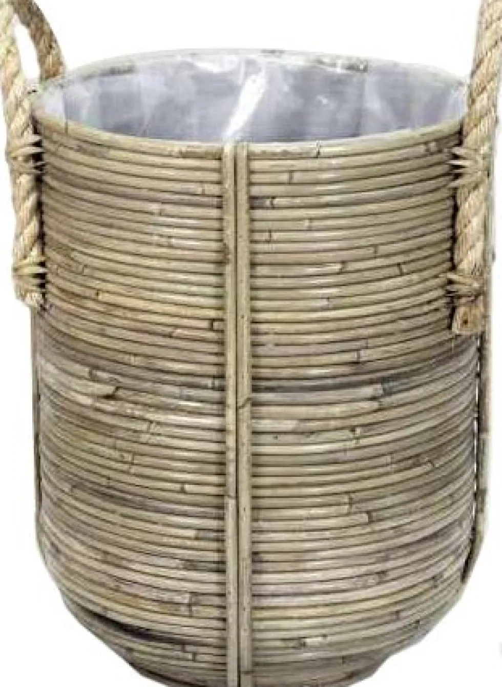 Van der Leeden plantenmand Streep grijs D 35 H 40 cm