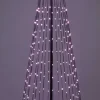 Vlaggenmast kerstboom zwart met 154 lampjes gekleurd D 60 H 150 cm