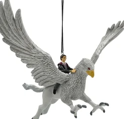 Warner Bros kerst ornament Harry Potter harry op griffioen grijs 15 x 9 x 14 cm