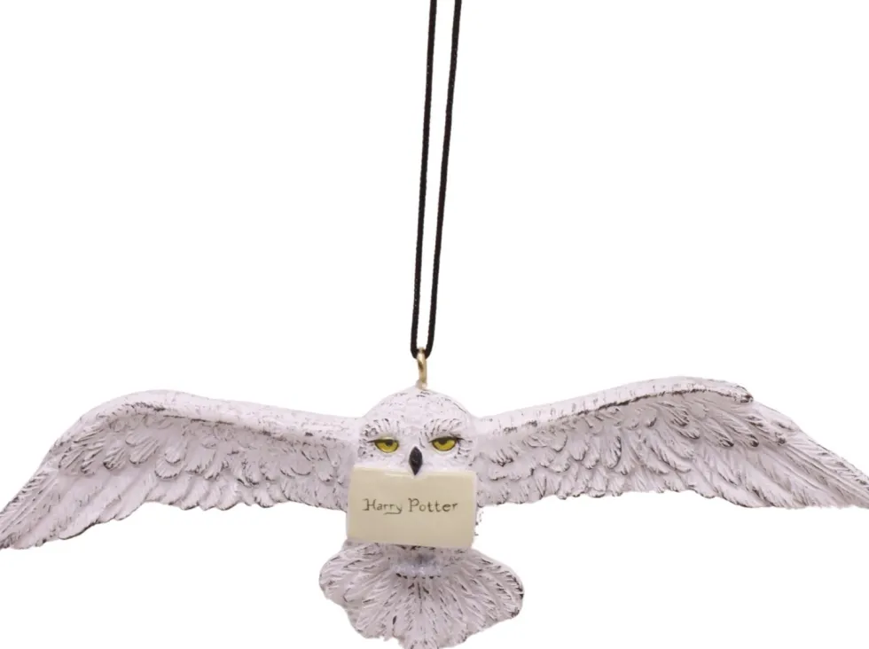 Warner Bros kerst ornament Harry Potter hedwig brief wit 4,5 x 2,3 x 13,6 cm