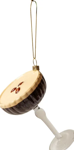 Yup in de Boom kerst ornament espresso martini bruin 10 x 7,2 x 7,2 cm