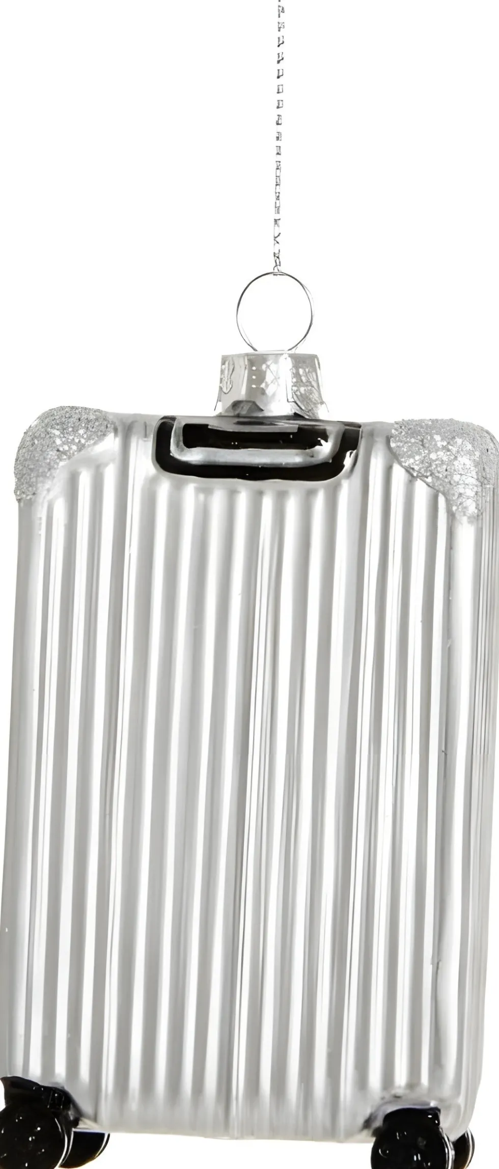 Yup in de Boom kerst ornament koffer zilver 2 x 4 x 7 cm