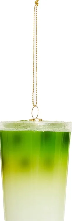 Yup in de Boom kerst ornament matcha latte groen / wit D 6 H 8 cm