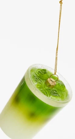 Yup in de Boom kerst ornament matcha latte groen / wit D 6 H 8 cm